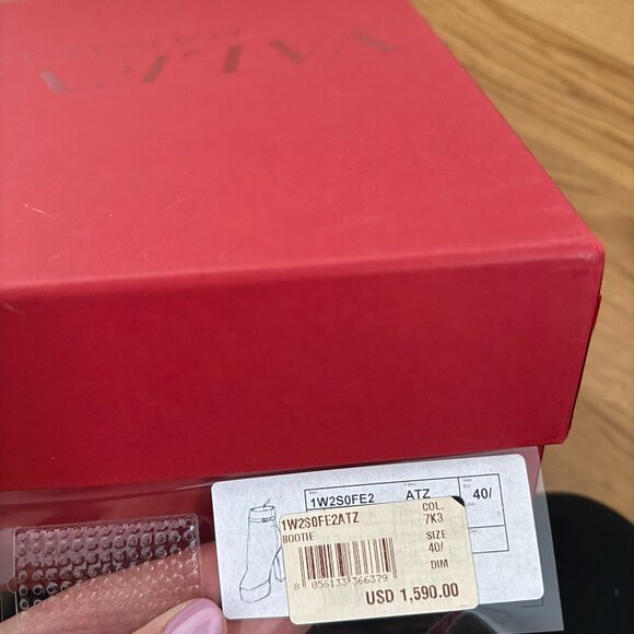 NWT Valentino Garavani Platform Ankle Boots Leather Logo Buckle Block Heel - Picture 3 of 11